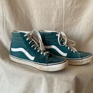 Vans High-Top Sneakers - Teal suede and White
